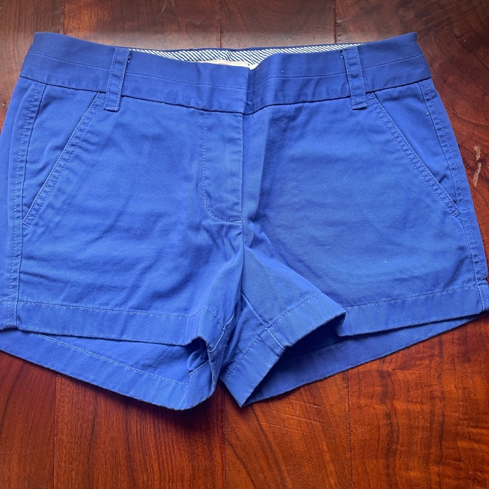 J. Crew 100% Cotton Chino Broken-In Blue Shorts 3.5”